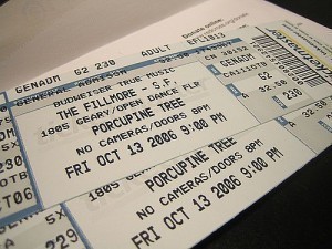 Concert Ticket Sizes
