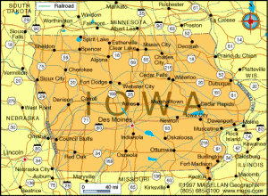 What is the size of Iowa?