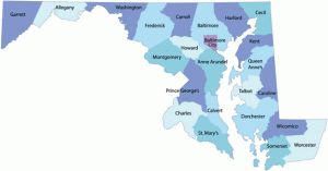 What is the size of Maryland?