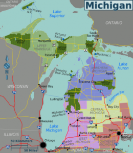 What is the size of Michigan?