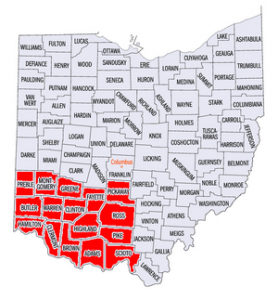 What is the size of Ohio?