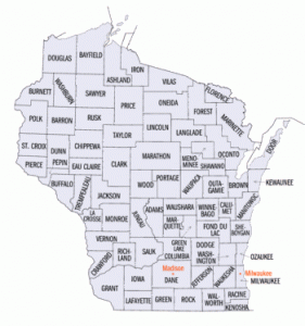 What is the size of Wisconsin?